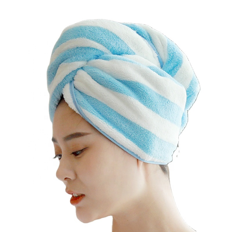 Custom microfiber super absorbent dry hair cap quick-drying hair towel easy to use