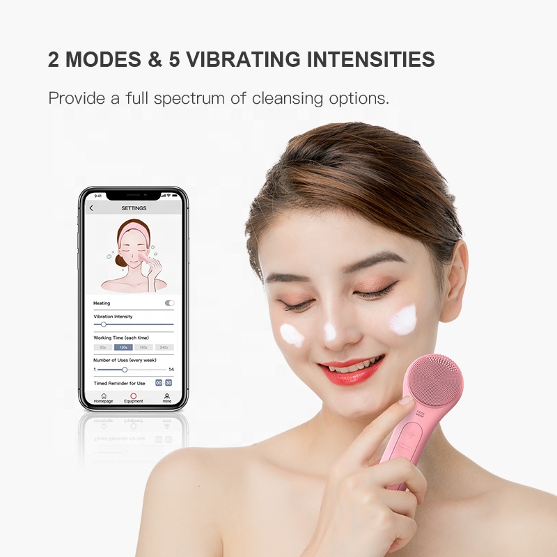 Smart Home Products Rechargeable Facial Scrubber Brush Electric Sonic Silicone Facial Cleansing Brush