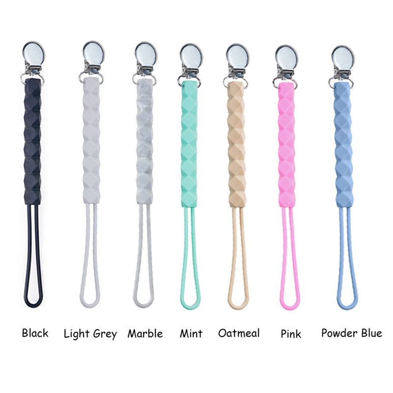 Good Quality Food Grade Hexagon Pacifier Chain Baby Loves Chewing Easy To Clean Teether Clip