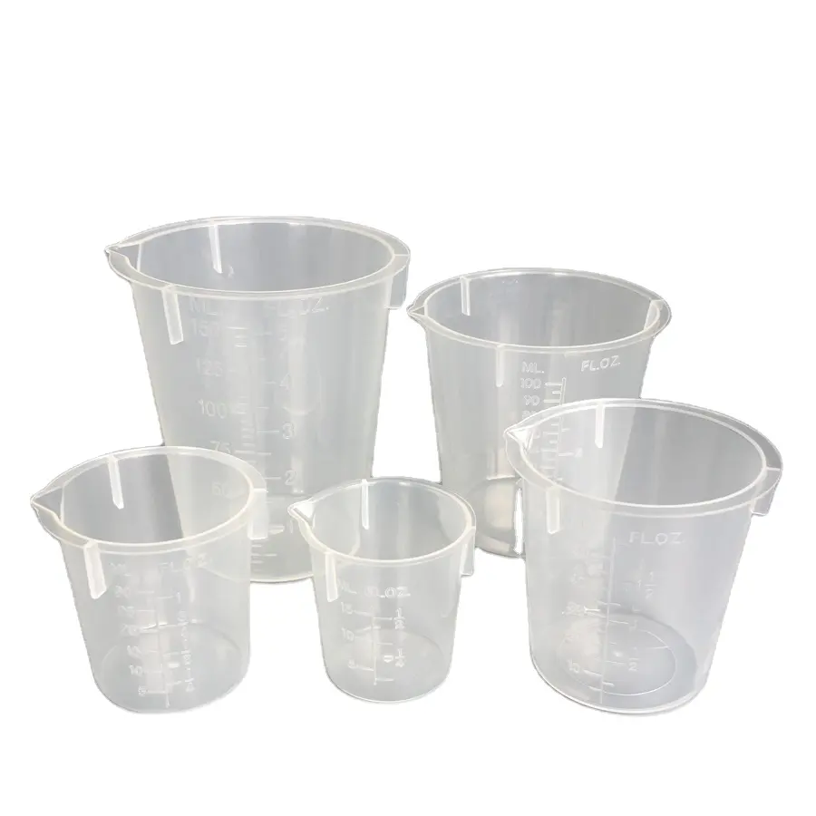 Laboratory Beaker 100ml 250ml 500ml 1000ml 2000ml Graduated Plastic Measuring Cups With Handle