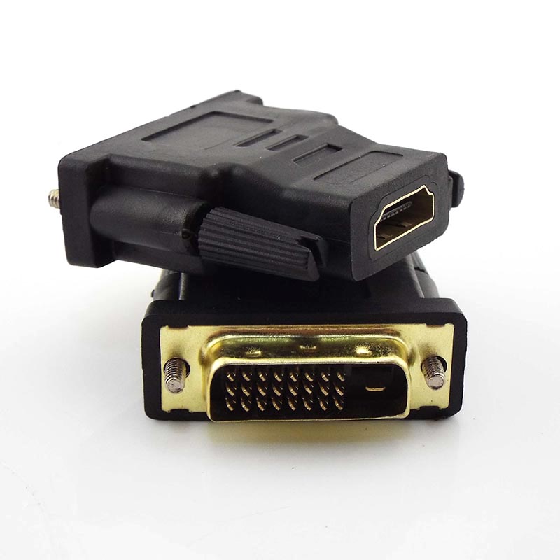 24+1 24K Gold-Plated Connector DVI Male to HD MI-compatible Female Converter Adapter Support 1080P For HDTV Projector Adapter