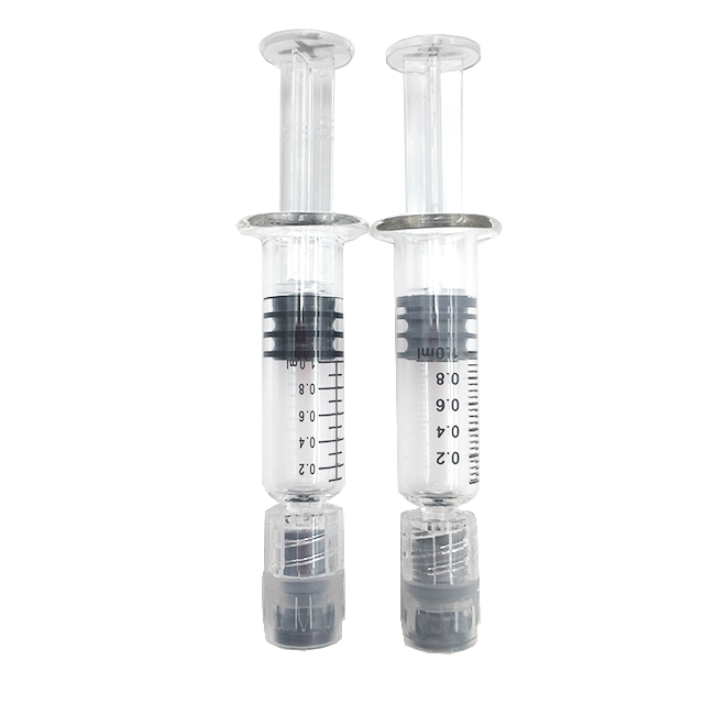 Hot sale cbd vape oil glass slip syringe disposable glass syringes 1ml