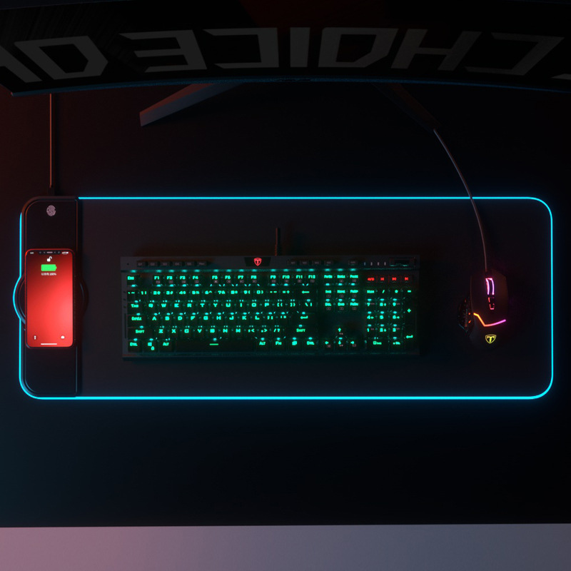 Быстрое беспроводное зарядное устройство коврик для мыши 10 Вт Qi RGB Беспроводная зарядка коврик для мыши