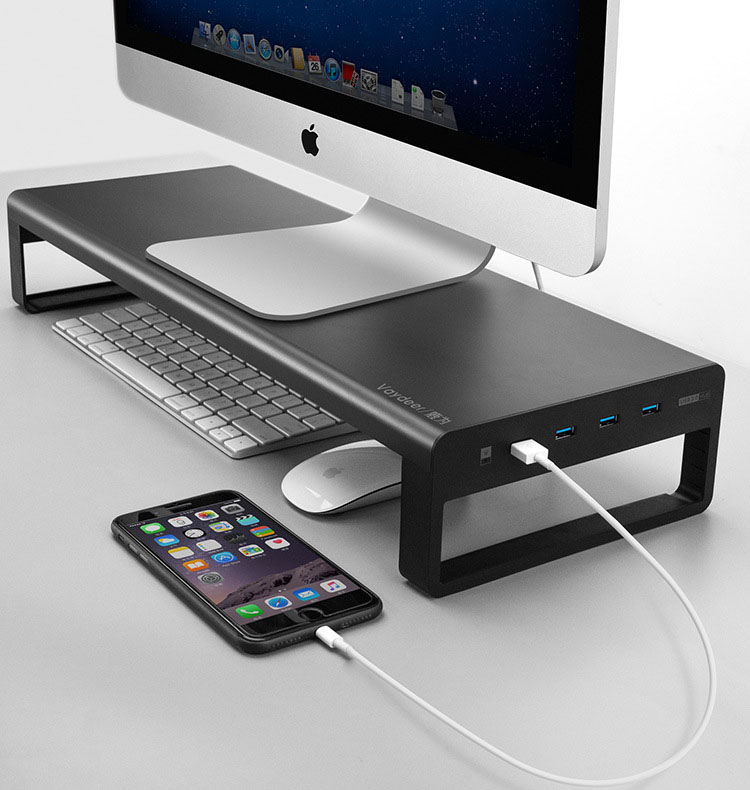 Подставка для монитора из алюминиевого сплава компьютерный базовый стол с 4Usb3. 0 стол для ноутбука
