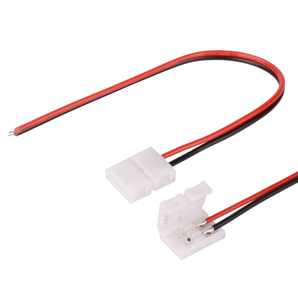 2 Pin 4pin 8mm 10mm T + type Free Welding LED Strip Connector with Wire for Single Color