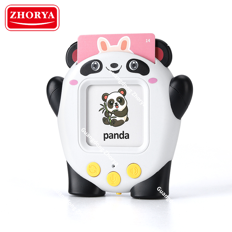 Zhorya 224 pcs panda repeat record reading flash card kids early interactive educational children learning games machine toys