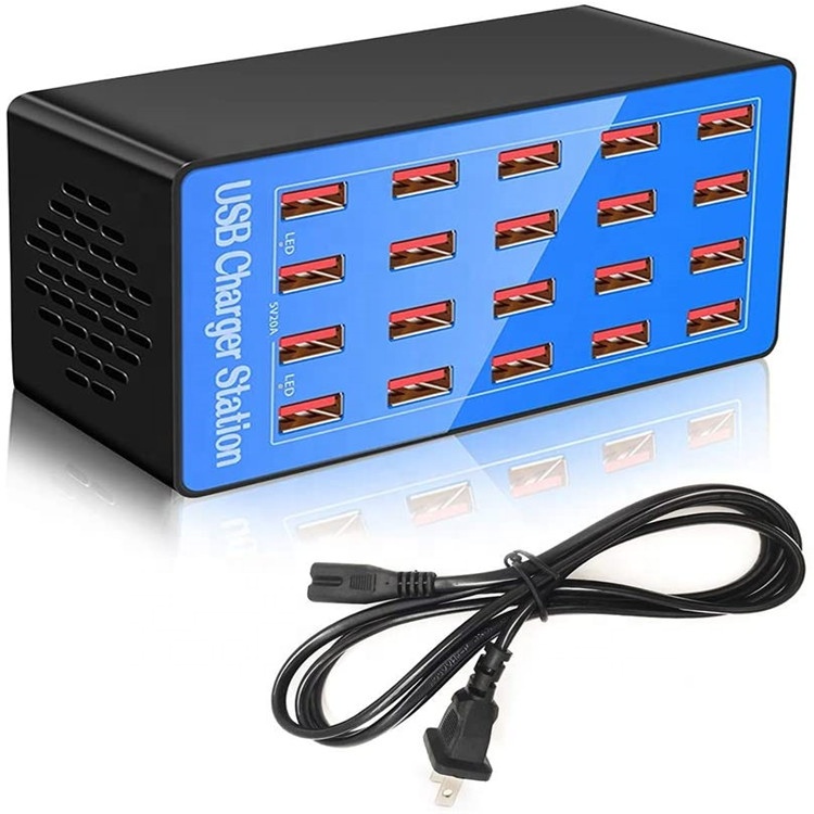 Зарядная станция с несколькими USB-портами, 20 портов, 100 Вт/20 А