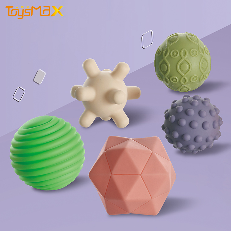 Early Educational Baby Sensory Toys 5PCS Soft Tactile Toys Ball Finger Training Rubber Textured Touch Baby Sensory Toys