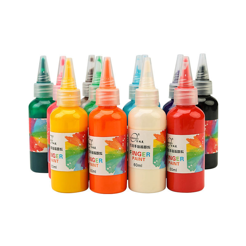 60 мл Finger Paint цвет начинающих моющиеся нетоксичные DIY водонепроницаемый краски для стен оптовая продажа для искусства для детей студентов 12 видов цветов