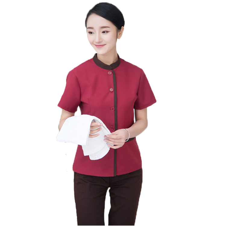 door man hotel staff customized logo working wear short sleeve shirts and pants sets
