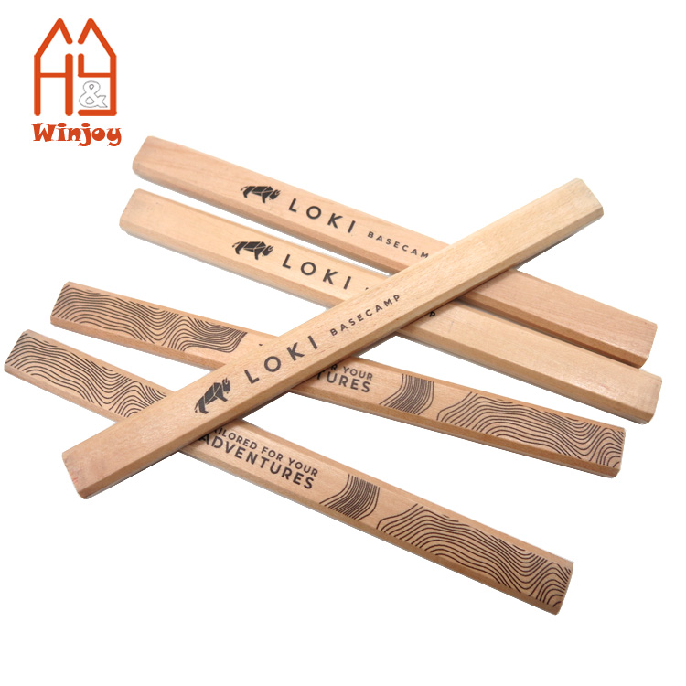 Flat Octagonal Eco-friendly Natural Wood Construction Builders Carpenter Pencil With Custom Logo, Promotional/Advertisting Gift