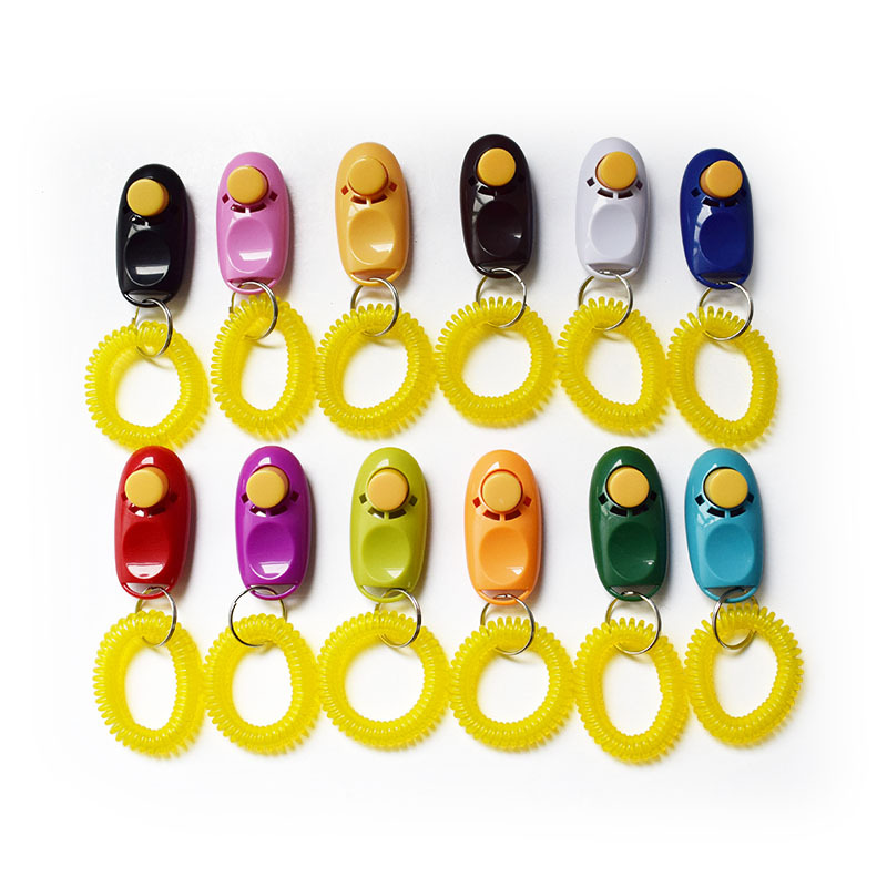High Quality Multi-colors Pet Training Clicker Wrist Strap Dog Clickers With Paper Card Packaging