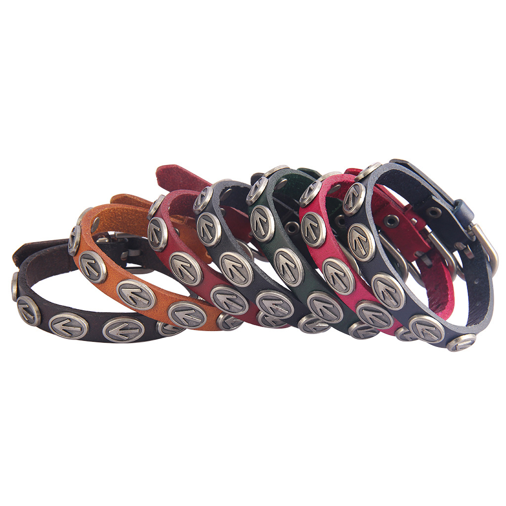 Punk personality bracelet retro cowhide alloy bracelet belt star men's bracelet