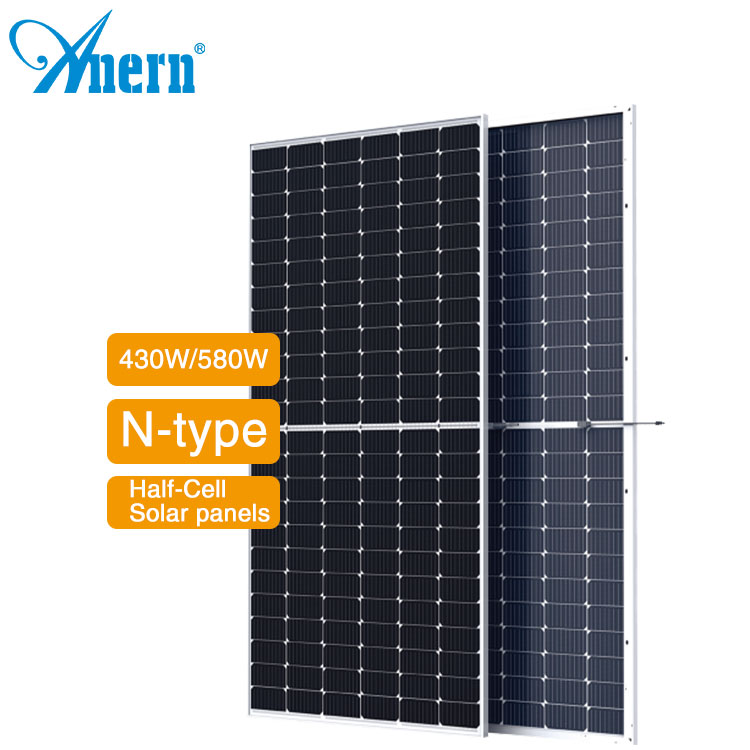Anern solar panels half cells 450W 540W 545W 550W bifacial solar panels with ROHS/CE Certification
