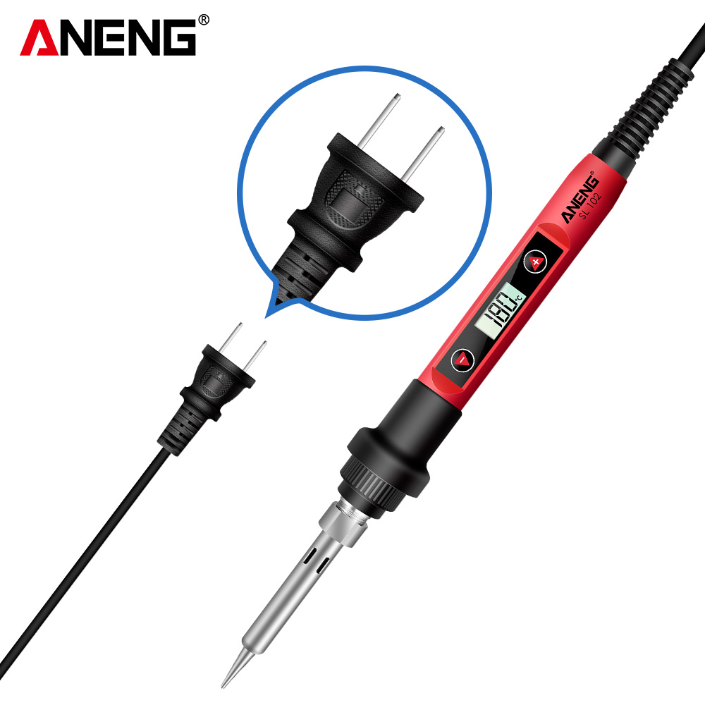 60W Digital Electric Soldering Iron Temperature Adjustable 220V 110V Welding Tool Ceramic Heater Soldering Tips