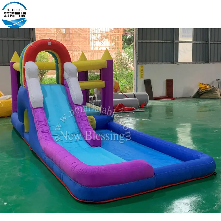 HAPPY LION Used Commercial Inflatable Bounce House Pool Nylon Bouncer Inflatable House