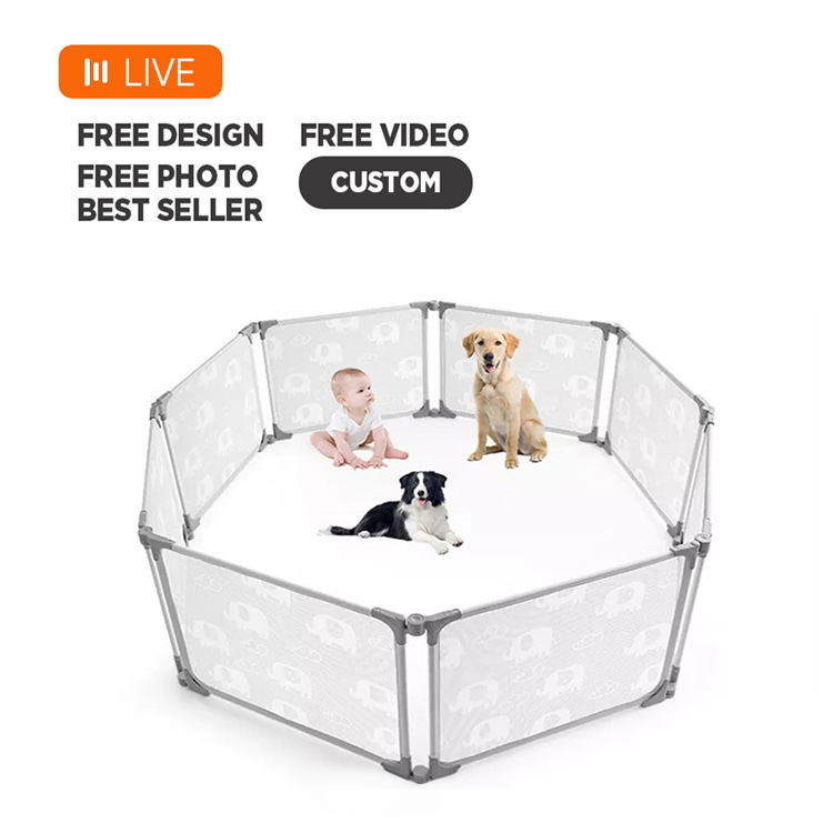 2024 Infant Toddlers Metal Plastic Guard with Door Playpen Activity Center Safety for Children