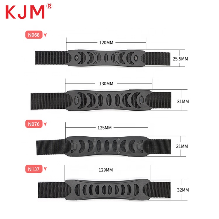 Kjm Customized Logo PVC Rubber Plastic Webbing Strap Carry Pull Handle For Tactical Backpack Camera Bag