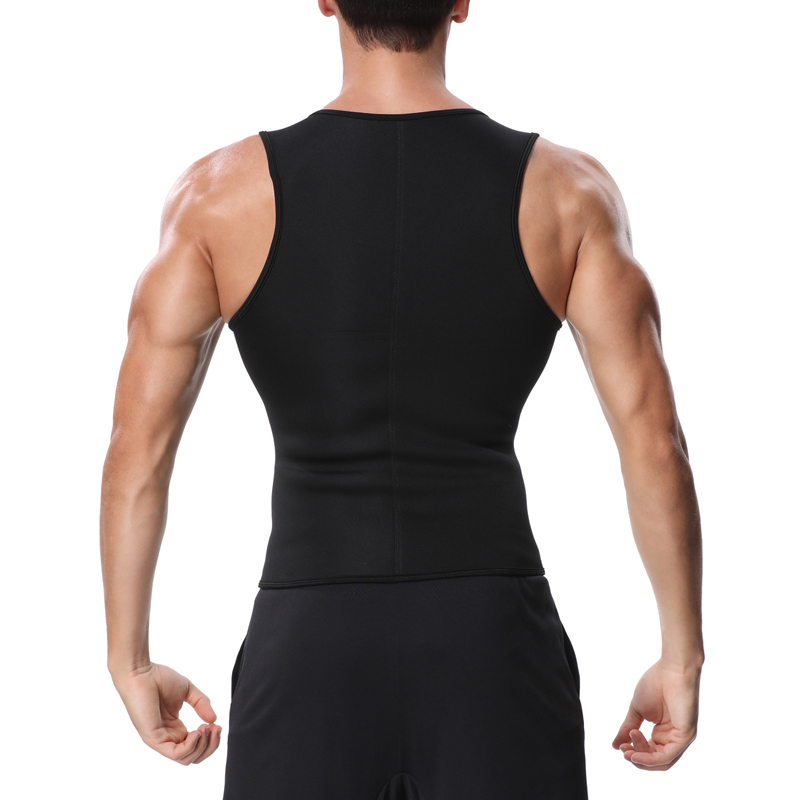 Men Waist Trainer Vest for Weight loss Neoprene Corset Body Shaper Zipper Sauna Tank Top Workout Shirt Black Plus Size S-4XL