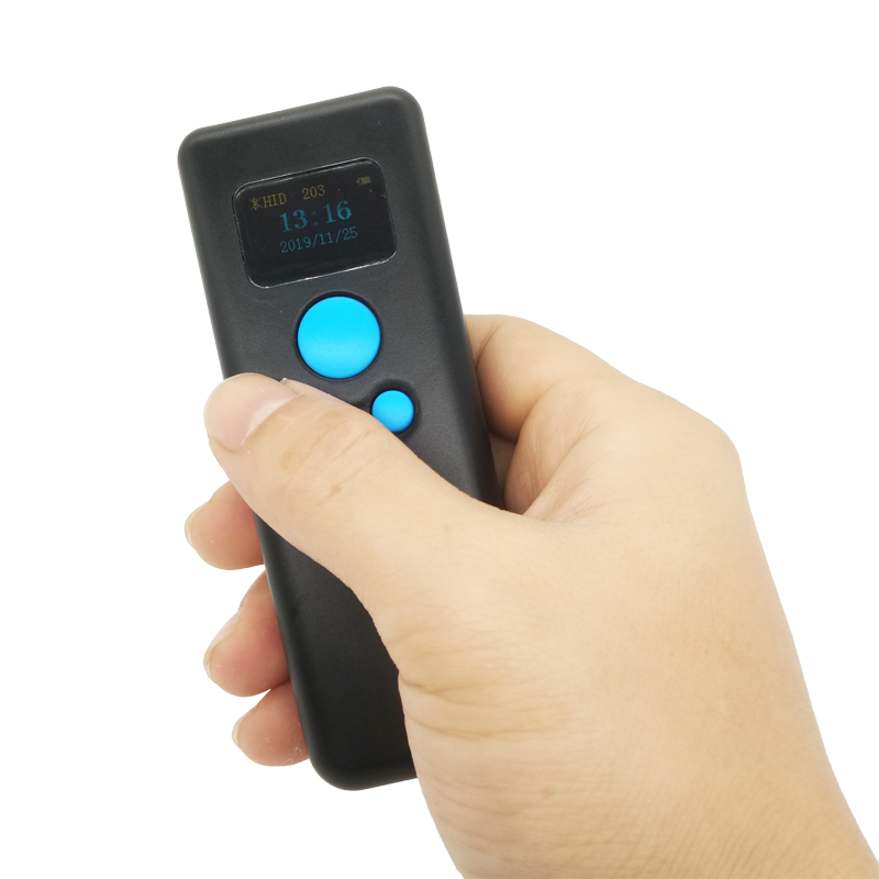 Bluetooth беспроводной 2D Портативный мини-сканер штрих-кода с дисплеем