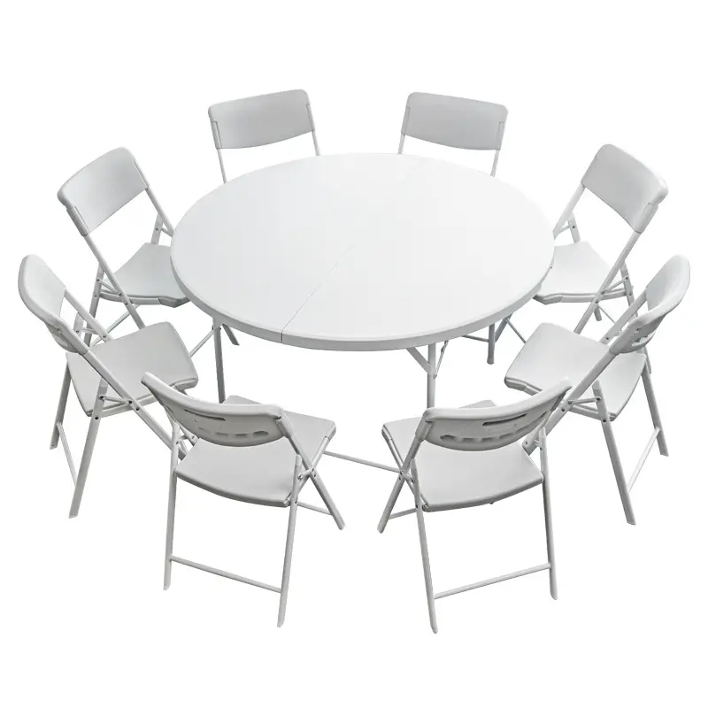 portable outdoor garden furniture white round rectangular plastic banquet catering dining bbq camping picnic folding table