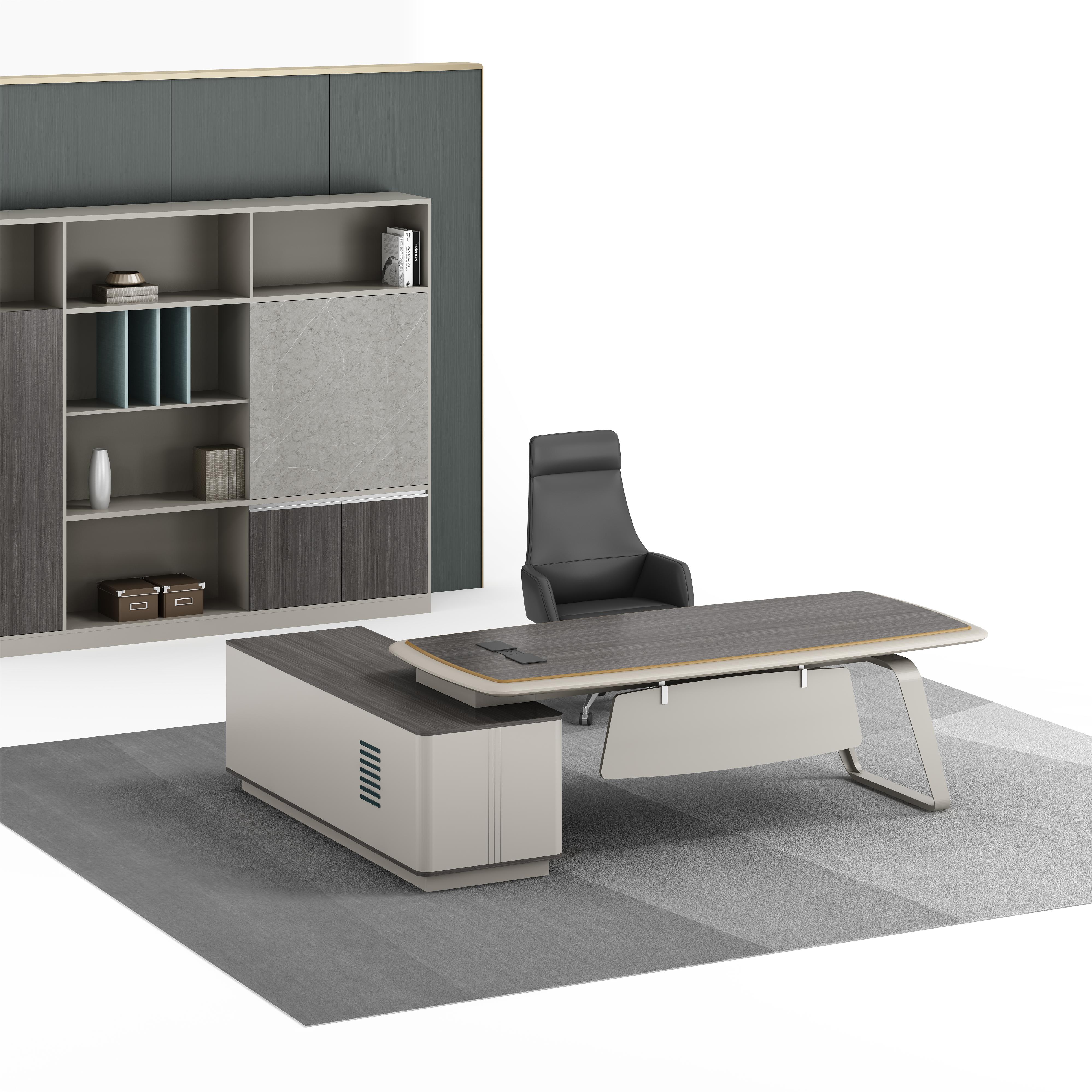 B918 2 Meter Executive Table Office Specifications Home Classic L-Shaped Wooden Desk Fancy Office Tables With Locking Drawers