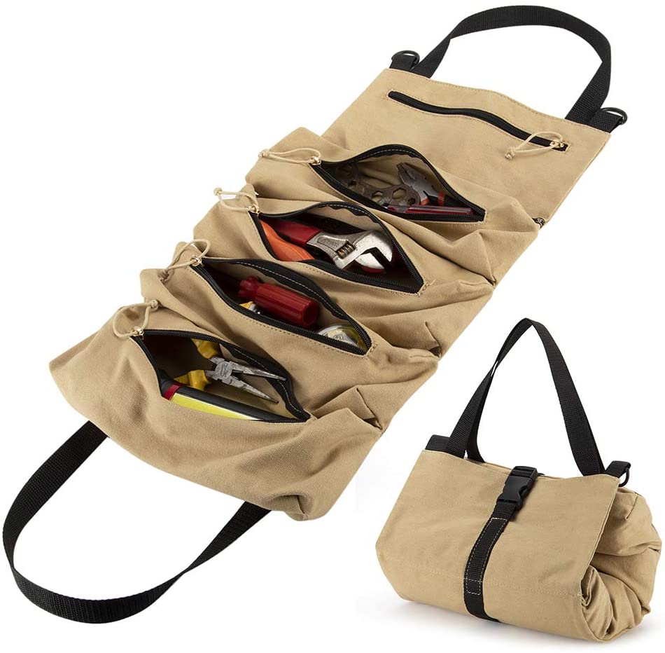Multi Color Large Capacity Rolling Tool Bags for Men Big Capacity Portable Tools Roll Up Organizer Fathers Day Gifts