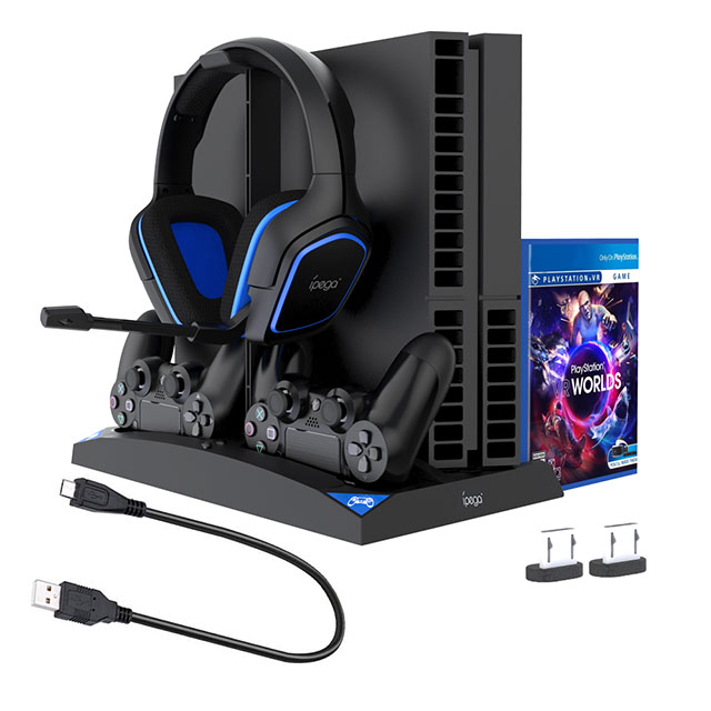 Подставка для PS4 slim Pro, устройство для зарядки с охлаждением, 6 в 1, PG P4009