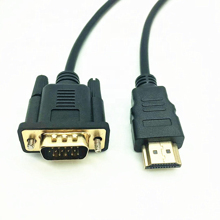 wholesale cheap price 1080p 1.8m HDMI to VGA 6 Feet Cable  Male to Male  Compatible for Computer  Desktop  Laptop  PC  Monitor 