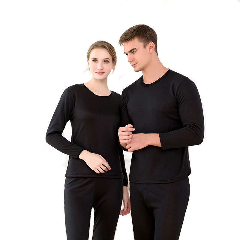 2020 New gold fleece thermal underwear women Warm Nail Warm Plush thickened lovers set men's Thermal Underwear set L26