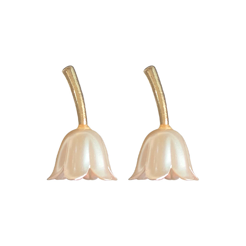 Most Popular Retro White Flower stud Earrings Whelease Simple Lily Earring Glamour Women Jewelry Gift