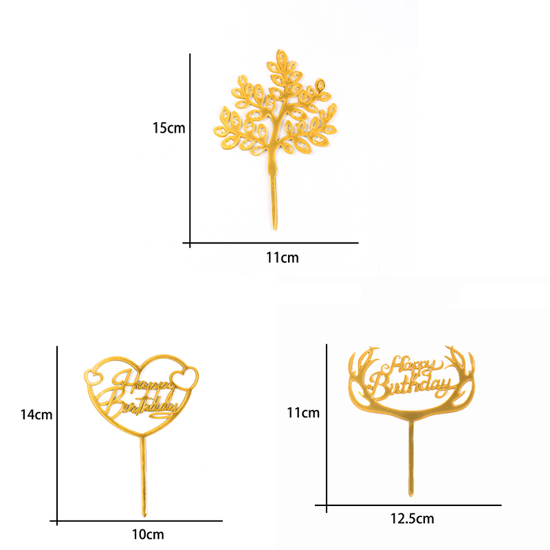 cake topper acrylic cake insert sign one pack of 10 sticks for cake decoration