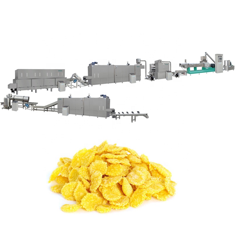 Full automatic machine to make Food Extruder breakfast cereal Cornflakes Production Making Line machinery