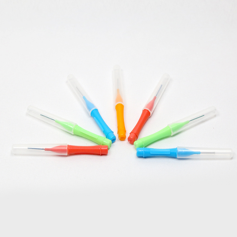 BRC certified factory sales I-type straight handle interdental brush with sheath 6 pieces per card various types of oral clean