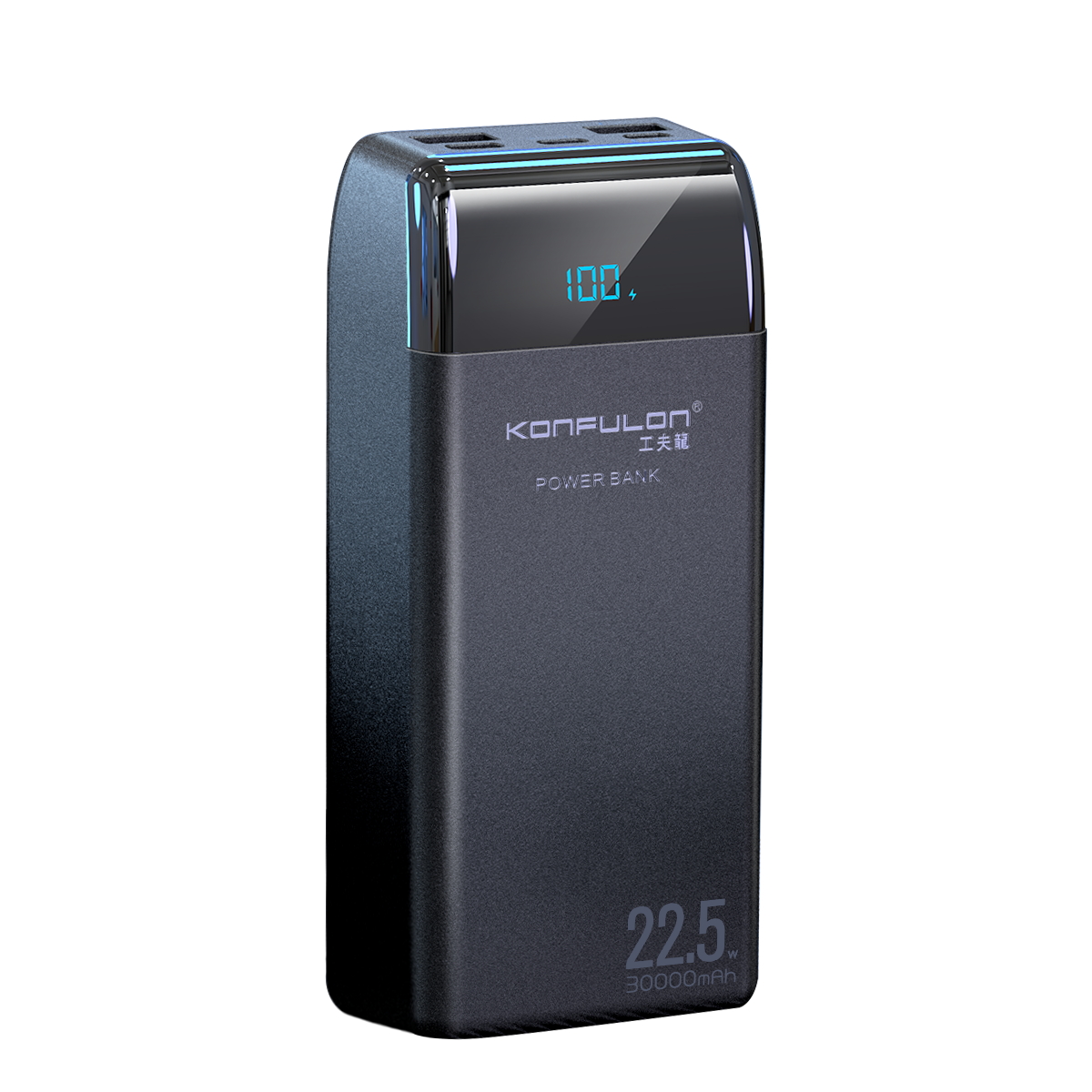 Внешний аккумулятор Konfulon, 20 Вт, 30000 мАч, 2 USB-порта, ЖК-дисплей