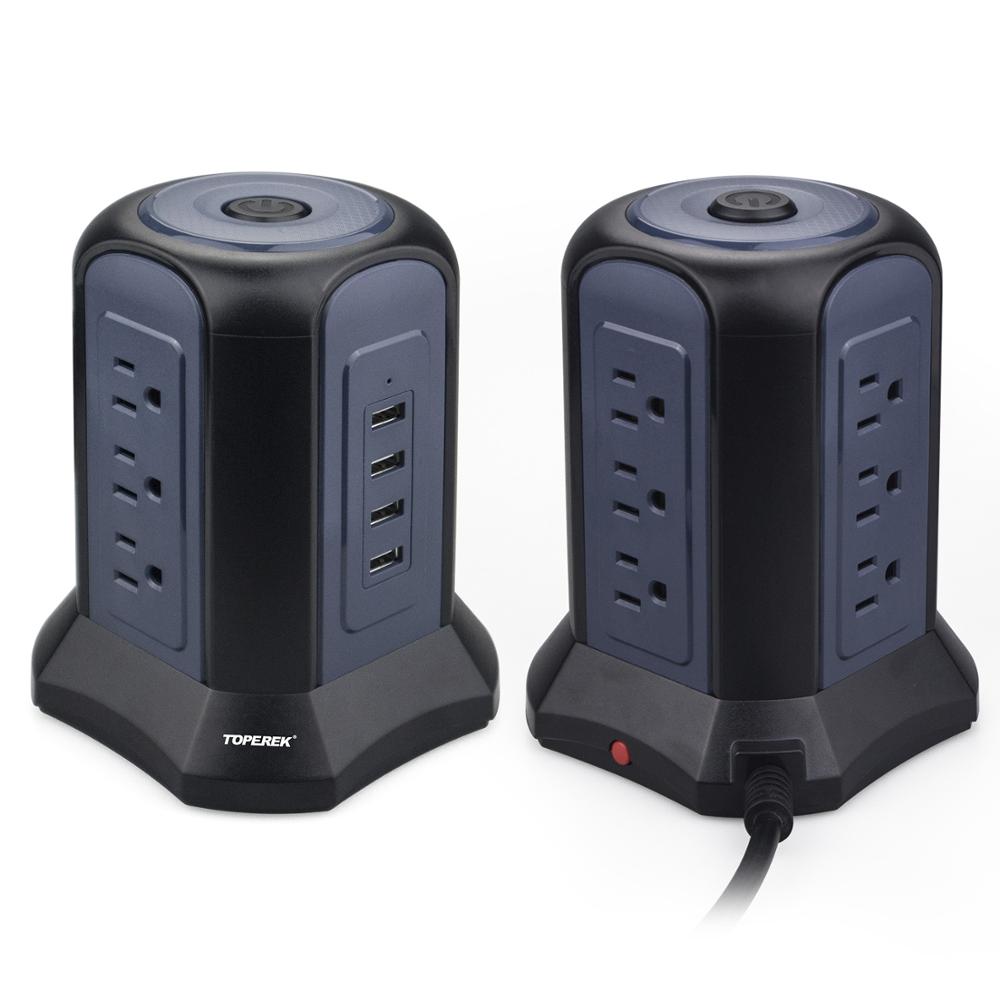 Многофункциональный переключатель 4 порта USB 9 способ башня электрическая розетка с вилка стандарта США