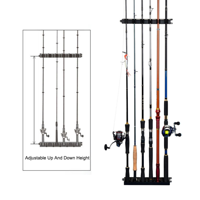 Hot Sale 16 Holes Wall Display Supplies Plastic Rod Holder Fishing Rod Holder Fishing Tools Accessories