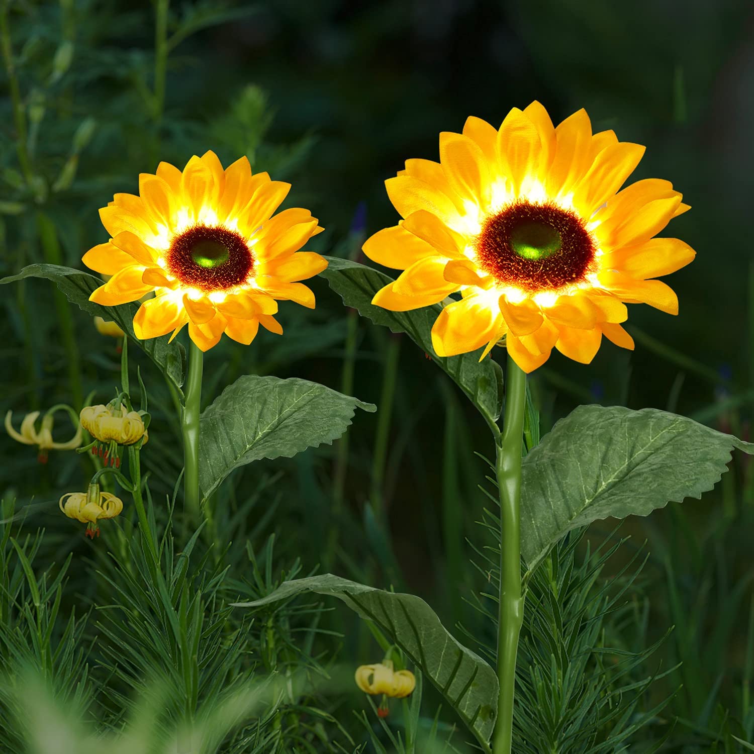 Sunflower Solar Garden Lights Home Decor Landscape Daisy for Patio Yard White light IP45 Flower Light