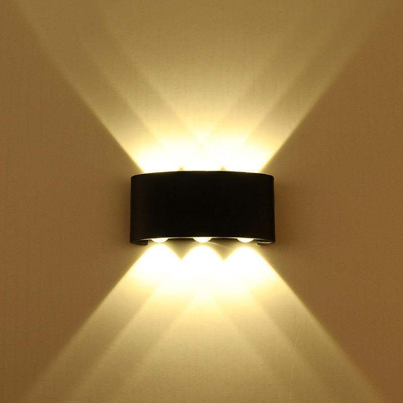 Plastic Body Wall Spot Lighting Switch LED Up And Down Wall Indoor Lamp Black White Intertior Wall Sconce Lighting