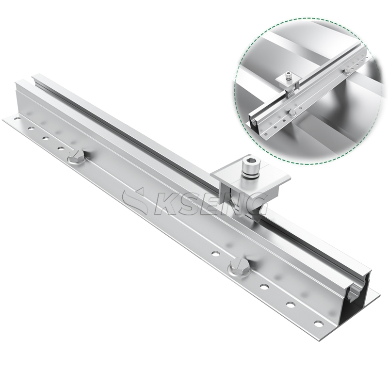 Economic Trapezoidal Profile Solar Mini Rail Solar Panel Mounting System Solar Mounting Aluminum Mini Rail for Metal Roof