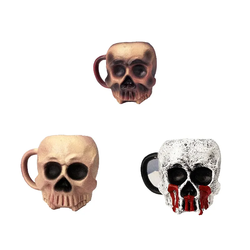 New style Halloween decorations resin skull cup home decoration resin crafts sculpture flowerpot