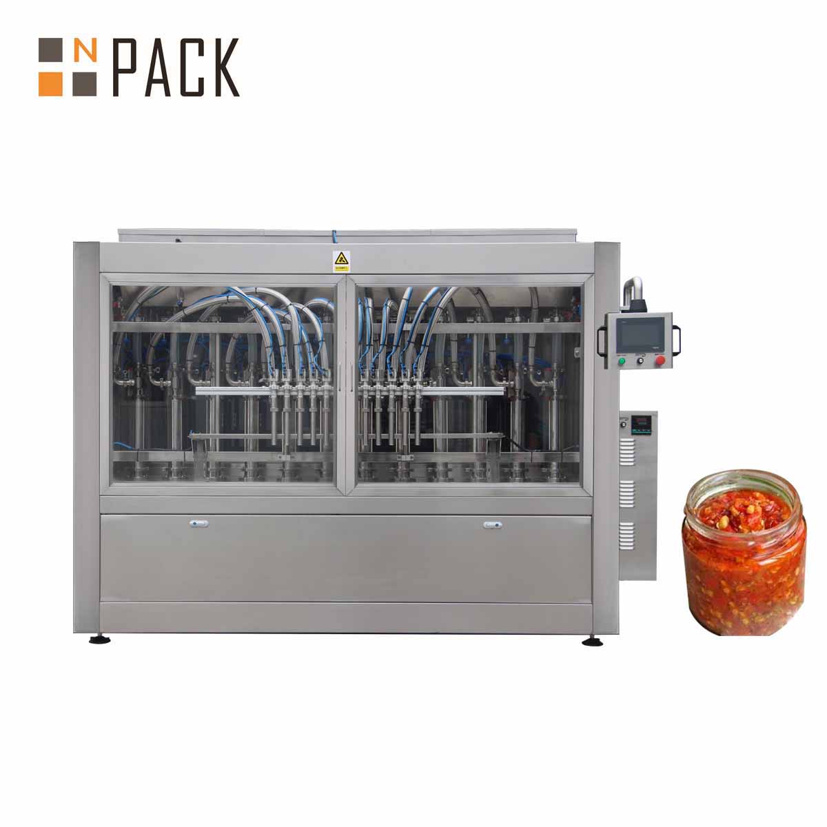 Npack Автоматическая стеклянная банка кетчуп томатный соус заполняя укупорочная машина для производства соевого соуса