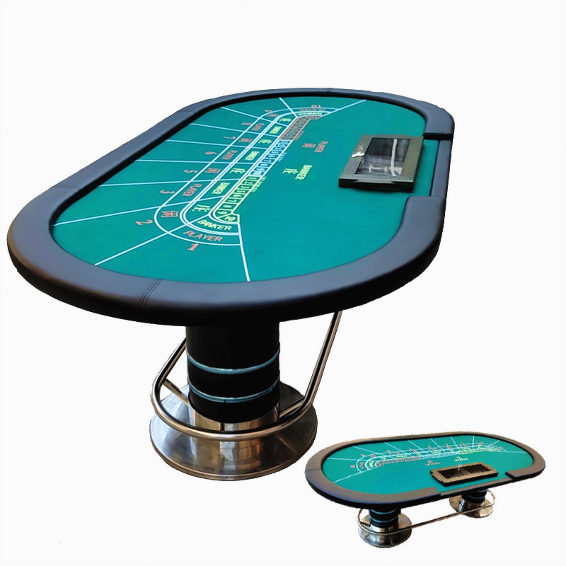 Customized Poker Table 10 person Luxury Texas hold'em Oval Casino Poker Playing Card Disc Foot Table