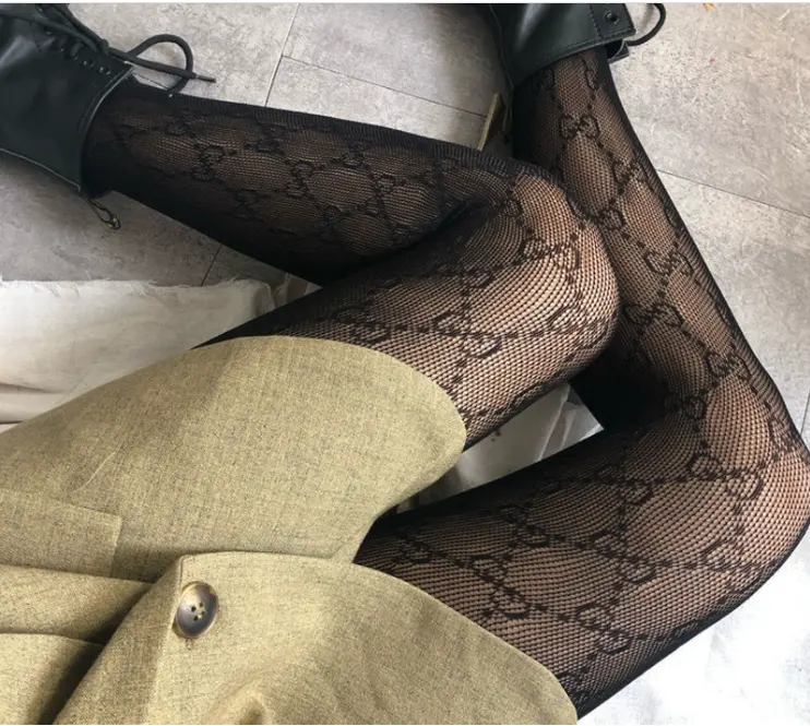 Flexible Fashion Luxury Brands Fish Net G Letters Tights Stocking Women Spring Pantyhose Underwear Knitted Stockings