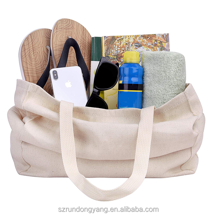Custom printed logo recycle plain organic cotton canvas tote bags bulk large reusable canvas cotton shopping bag with pockets