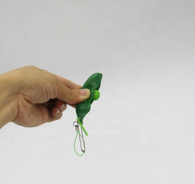 Сверхвеселая декомпрессионная игрушка-брелок для ключей edamame Keychian со сдавливаемыми дужками гороха, неограниченная модель, игрушка