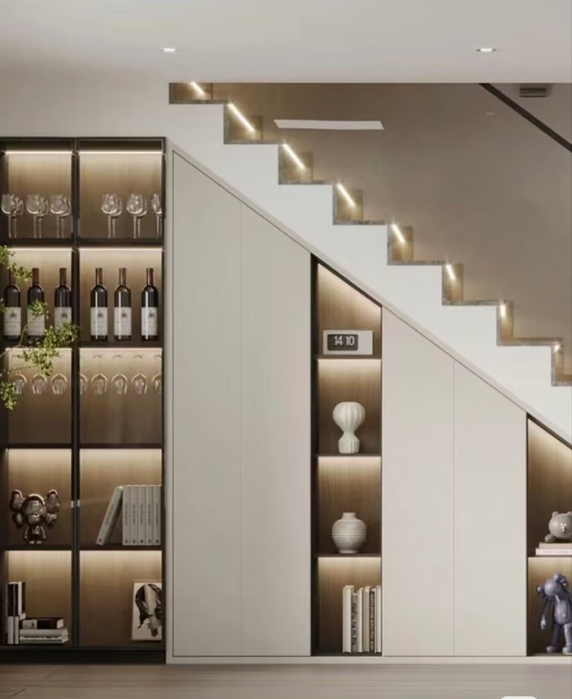 Custom Shape Storage Furniture For Living Room Excellent Home Decoration For Stairwell