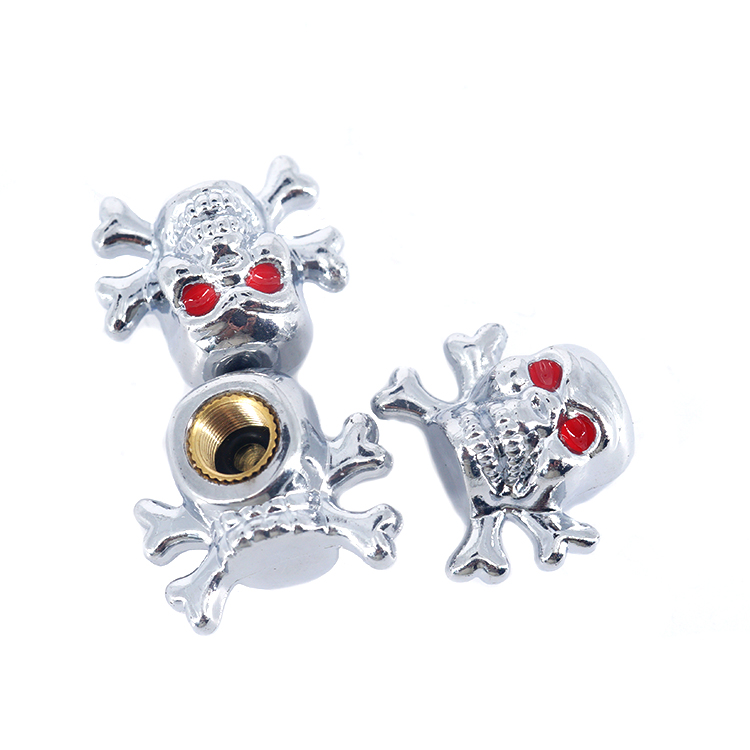 Factory Custom Hot Selling Plastic Motorcycle Bike Tire Skull Valve Caps