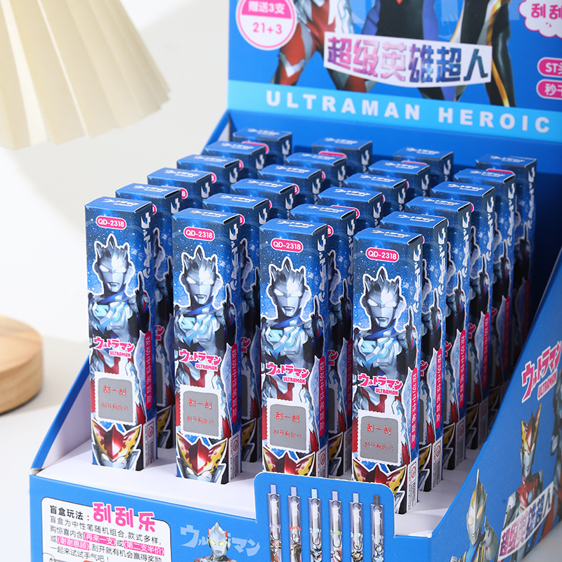 Mystery Box Ultraman Pen Scratchcard Neutral Pen Quick-Drying Signature Pen Student Stationery For School Office Write Marker