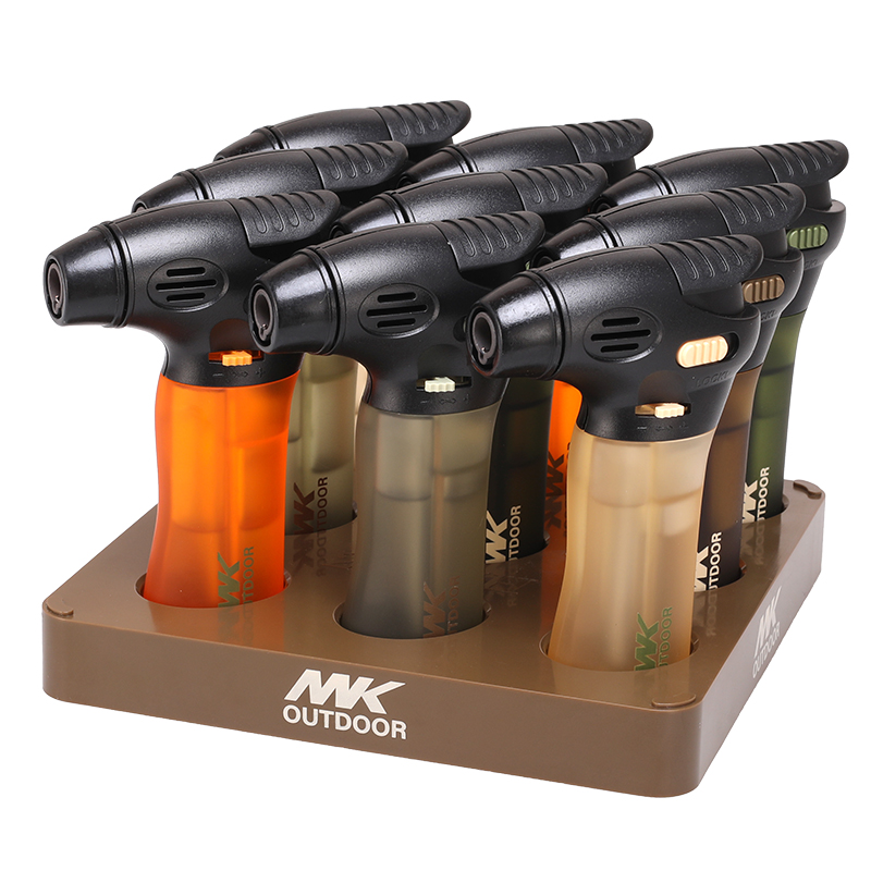 Брелок для ключей MK mini из нержавеющей стали, Бутановая электрическая зажигалка, брелок с двойным пламенем, металлический факел turbo direct